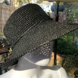 Coldwater Creek black straw hat.